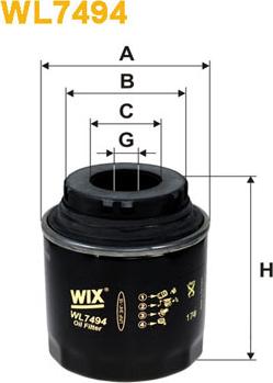 WIX Filters WL7494 - Filtre à huile cwaw.fr