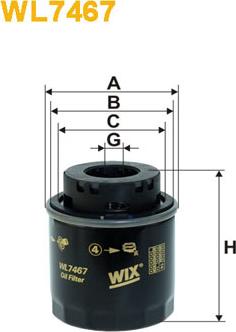 WIX Filters WL7467 - Filtre à huile cwaw.fr