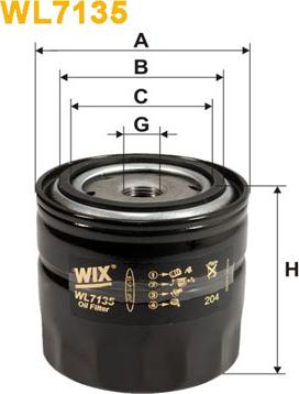 WIX Filters WL7135 - Filtre à huile cwaw.fr