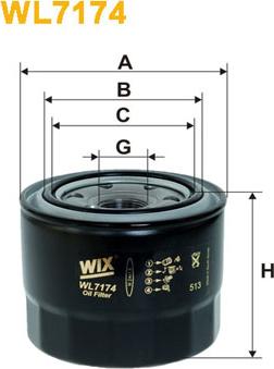 WIX Filters WL7174 - Filtre à huile cwaw.fr