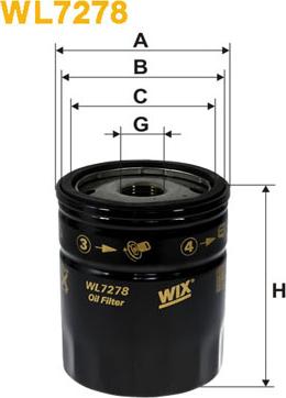 WIX Filters WL7278 - Filtre à huile cwaw.fr