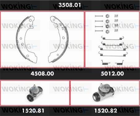 Woking 3508.01 - Jeu de mâchoires de frein cwaw.fr