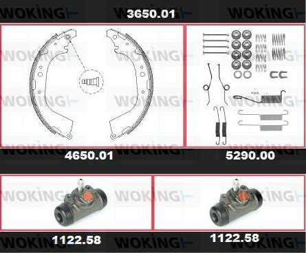 Woking 3650.01 - Jeu de mâchoires de frein cwaw.fr