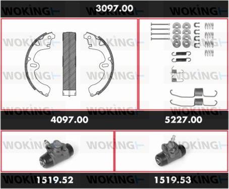 Woking 3097.00 - Jeu de mâchoires de frein cwaw.fr