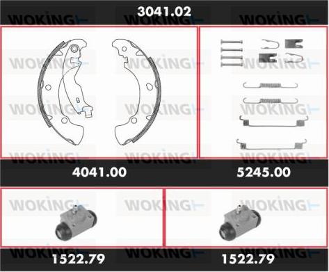 Woking 3041.02 - Jeu de mâchoires de frein cwaw.fr