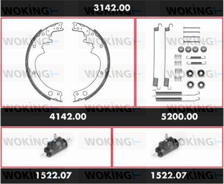 Woking 3142.00 - Jeu de mâchoires de frein cwaw.fr