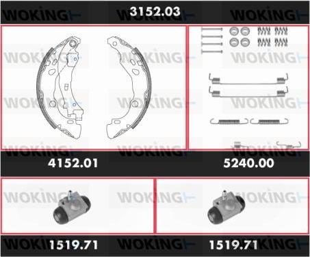 Woking 3152.03 - Jeu de mâchoires de frein cwaw.fr