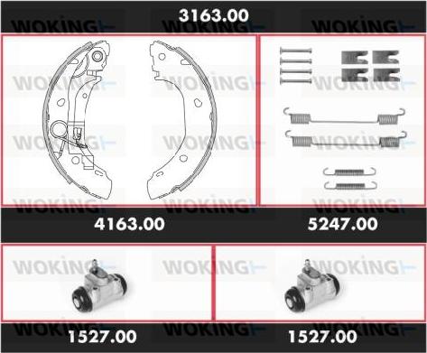 Woking 3163.00 - Jeu de mâchoires de frein cwaw.fr