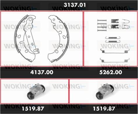 Woking 3137.01 - Jeu de mâchoires de frein cwaw.fr