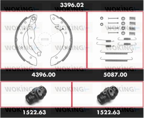 Woking 3396.02 - Jeu de mâchoires de frein cwaw.fr