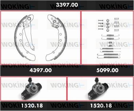 Woking 3397.00 - Jeu de mâchoires de frein cwaw.fr