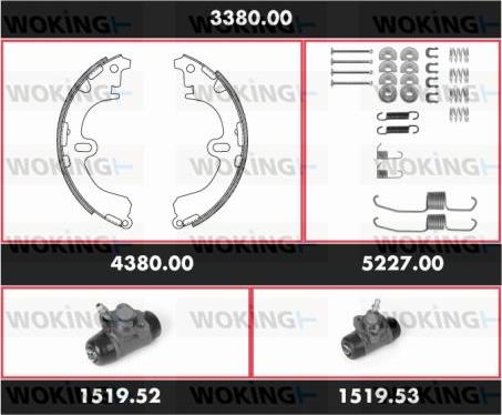 Woking 3380.00 - Jeu de mâchoires de frein cwaw.fr