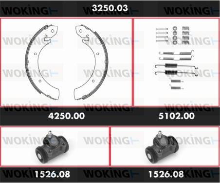 Woking 3250.03 - Jeu de mâchoires de frein cwaw.fr