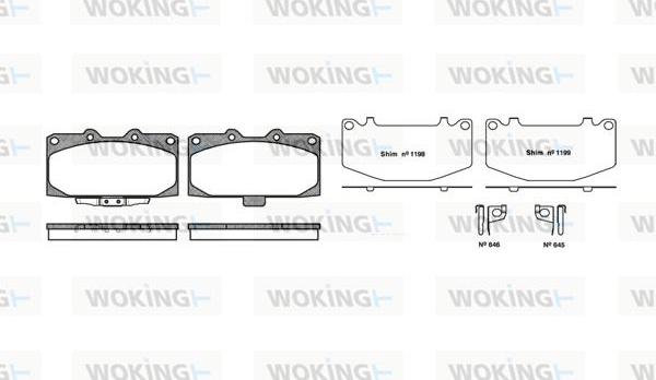 Woking P4993.12 - Kit de plaquettes de frein, frein à disque cwaw.fr