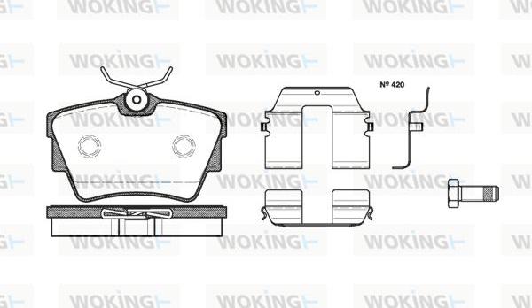 Woking P4913.20 - Kit de plaquettes de frein, frein à disque cwaw.fr