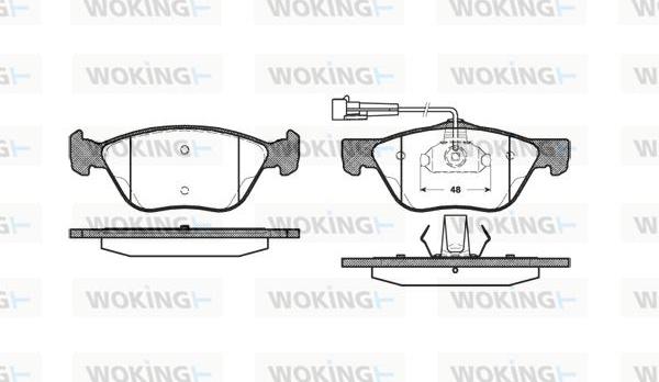 Woking P4893.02 - Kit de plaquettes de frein, frein à disque cwaw.fr