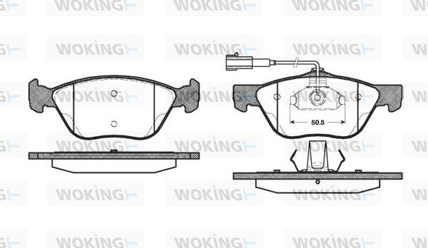 Woking P4893.32 - Kit de plaquettes de frein, frein à disque cwaw.fr