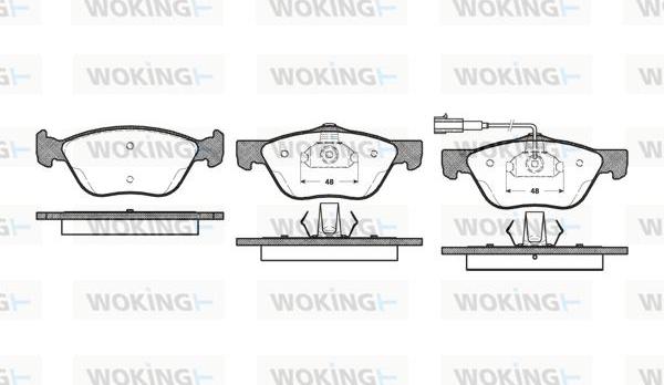 Woking P4893.21 - Kit de plaquettes de frein, frein à disque cwaw.fr