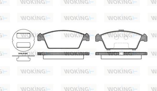 Woking P5593.00 - Kit de plaquettes de frein, frein à disque cwaw.fr