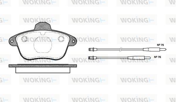 Woking P5013.04 - Kit de plaquettes de frein, frein à disque cwaw.fr