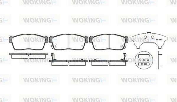 Woking P6243.02 - Kit de plaquettes de frein, frein à disque cwaw.fr