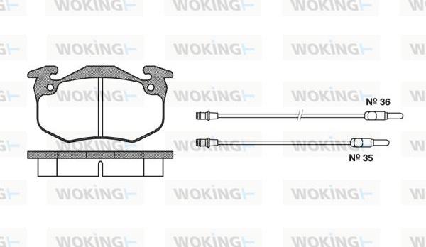 Woking P0443.14 - Kit de plaquettes de frein, frein à disque cwaw.fr