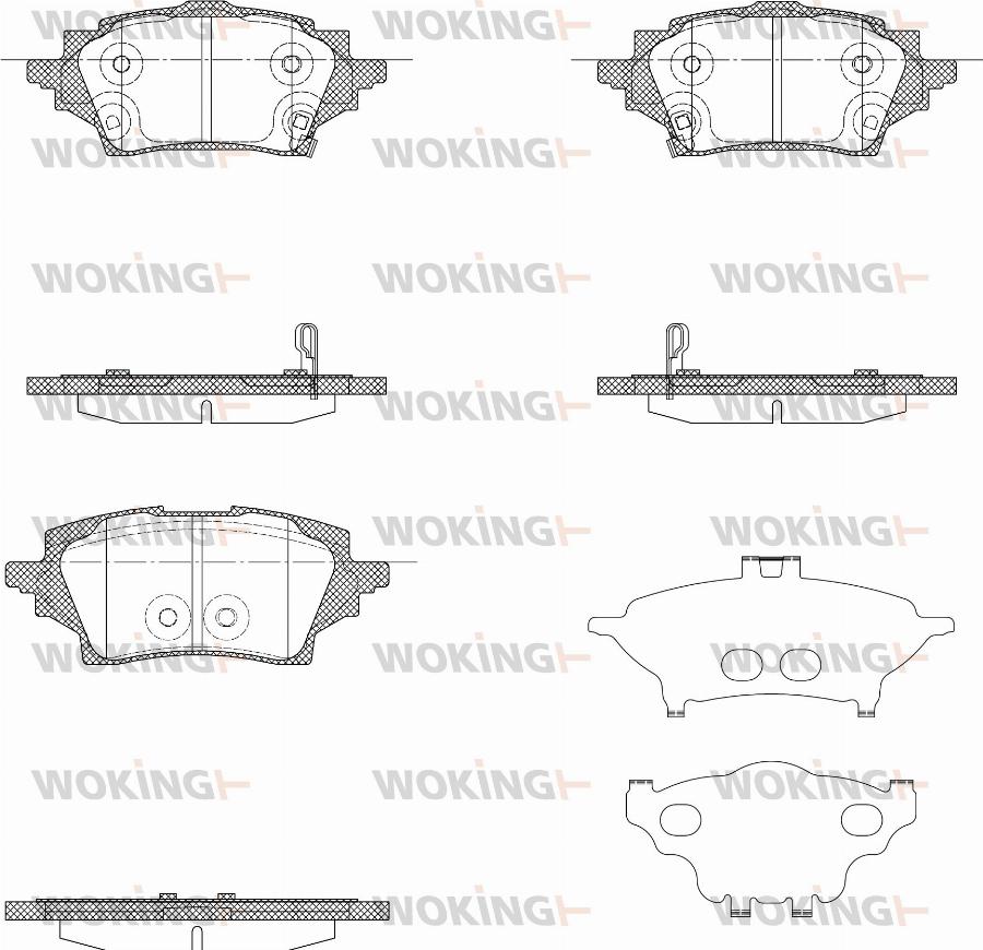 Woking P19593.02 - Kit de plaquettes de frein, frein à disque cwaw.fr