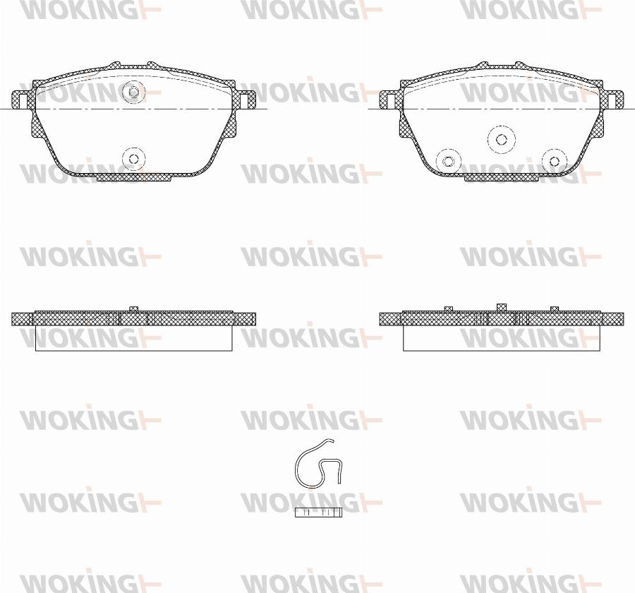 Woking P14573.12 - Kit de plaquettes de frein, frein à disque cwaw.fr