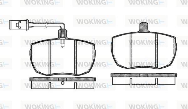 Woking P1563.12 - Kit de plaquettes de frein, frein à disque cwaw.fr