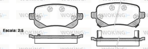 Woking P11953.02 - Kit de plaquettes de frein, frein à disque cwaw.fr