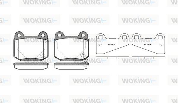 Woking P1143.52 - Kit de plaquettes de frein, frein à disque cwaw.fr