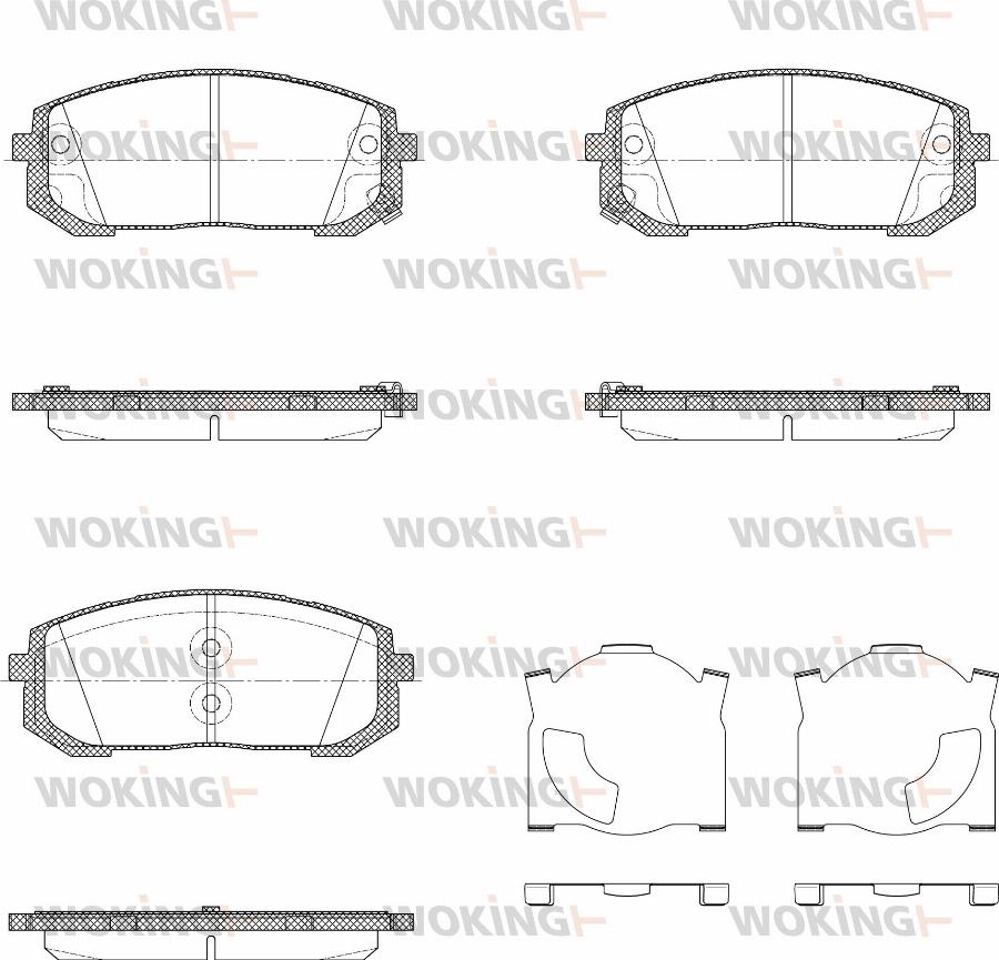 Woking P18233.02 - Kit de plaquettes de frein, frein à disque cwaw.fr