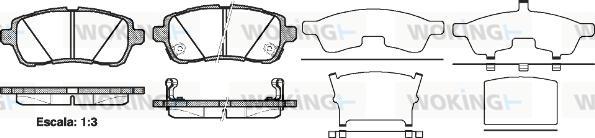 Woking P13813.02 - Kit de plaquettes de frein, frein à disque cwaw.fr