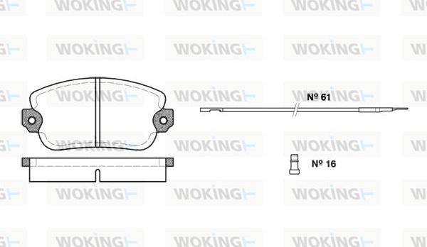 Woking P1243.02 - Kit de plaquettes de frein, frein à disque cwaw.fr