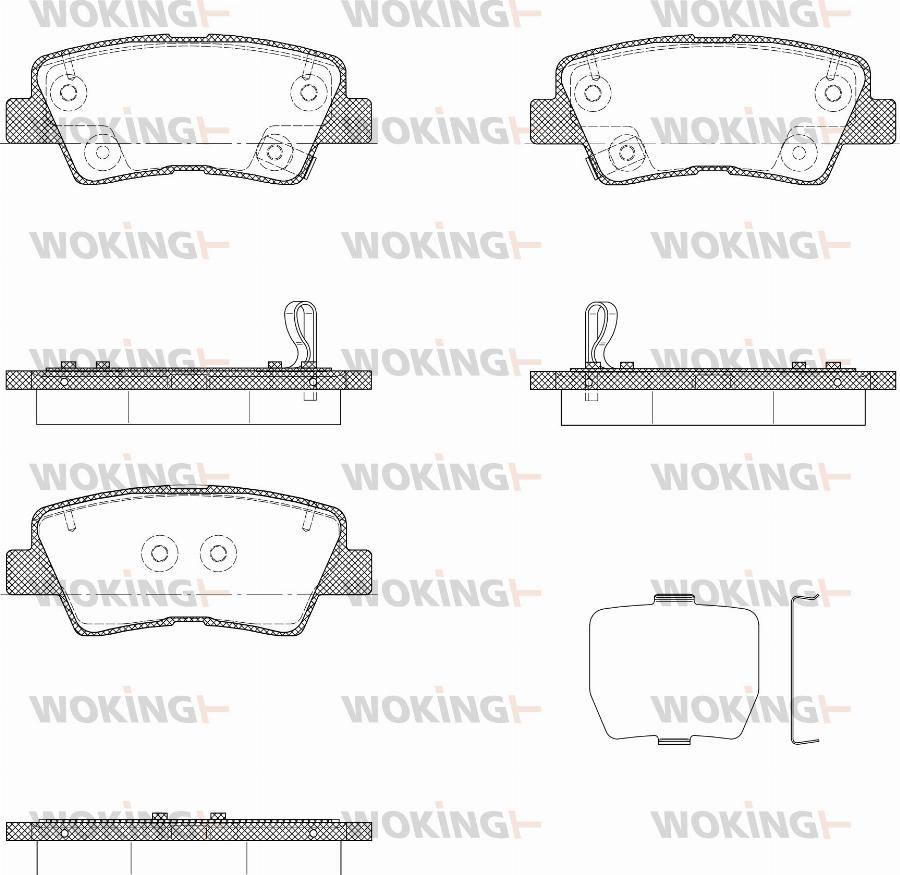 Woking P12623.37 - Kit de plaquettes de frein, frein à disque cwaw.fr