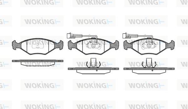 Woking P3813.42 - Kit de plaquettes de frein, frein à disque cwaw.fr