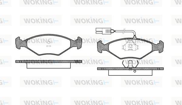 Woking P3813.02 - Kit de plaquettes de frein, frein à disque cwaw.fr