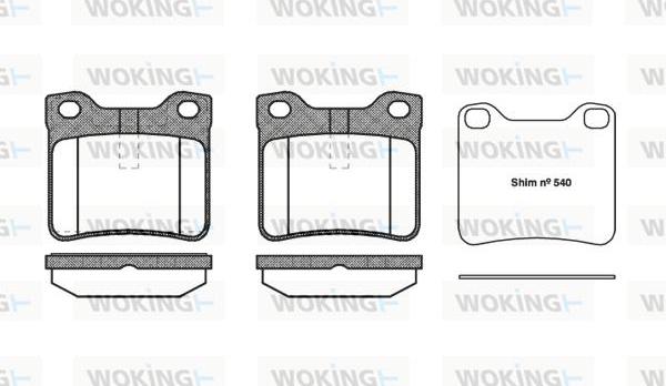 Woking P2213.10 - Kit de plaquettes de frein, frein à disque cwaw.fr