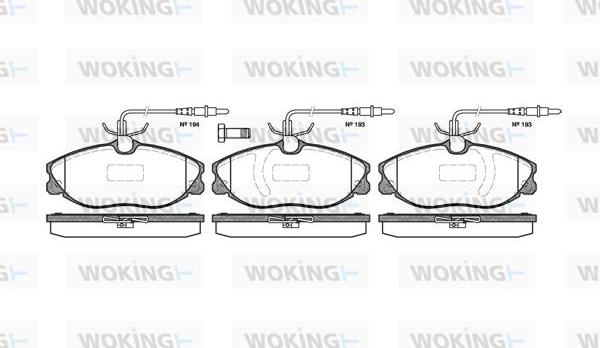 Woking P7043.14 - Kit de plaquettes de frein, frein à disque cwaw.fr