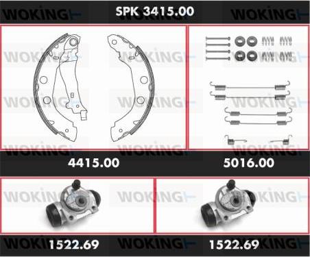 Woking SPK 3415.00 - Jeu de mâchoires de frein cwaw.fr