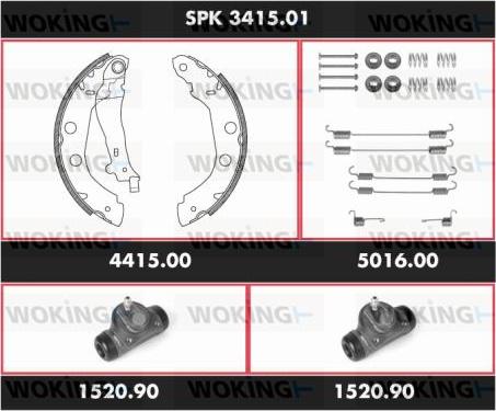 Woking SPK 3415.01 - Jeu de mâchoires de frein cwaw.fr