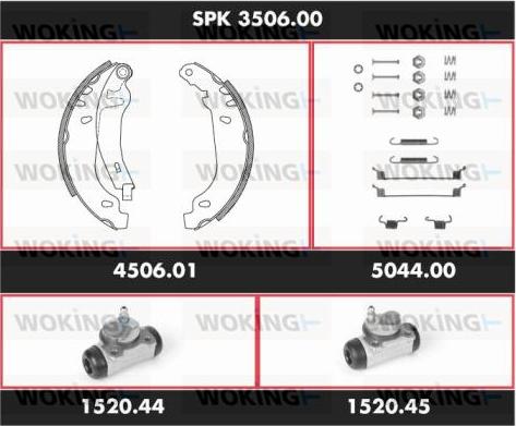 Woking SPK 3506.00 - Jeu de mâchoires de frein cwaw.fr