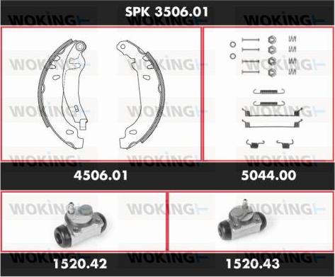 Woking SPK 3506.01 - Jeu de mâchoires de frein cwaw.fr