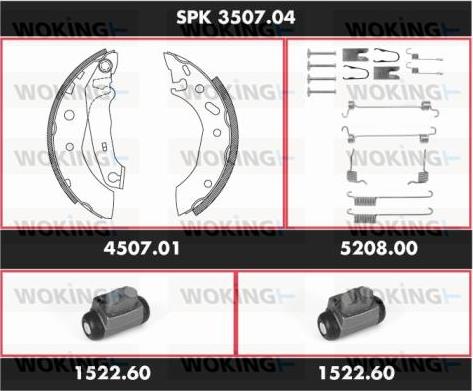 Woking SPK 3507.04 - Jeu de mâchoires de frein cwaw.fr