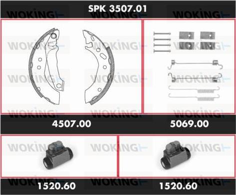 Woking SPK 3507.01 - Jeu de mâchoires de frein cwaw.fr