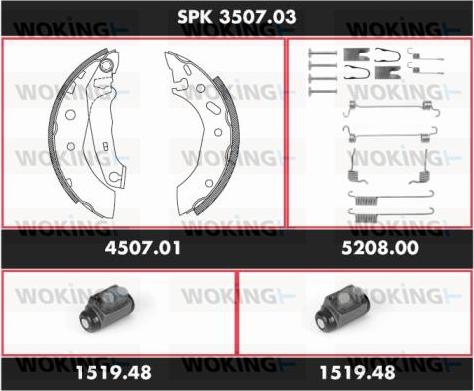 Woking SPK 3507.03 - Jeu de mâchoires de frein cwaw.fr