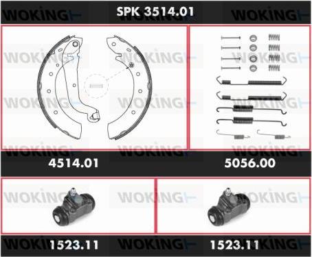 Woking SPK 3514.01 - Jeu de mâchoires de frein cwaw.fr