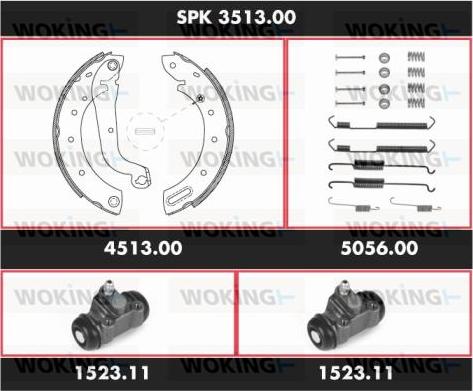 Woking SPK 3513.00 - Jeu de mâchoires de frein cwaw.fr