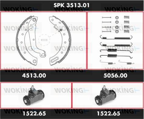 Woking SPK 3513.01 - Jeu de mâchoires de frein cwaw.fr