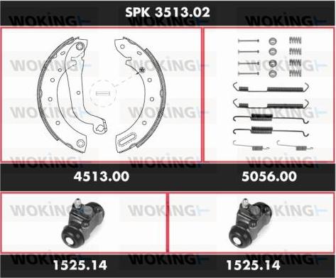 Woking SPK 3513.02 - Jeu de mâchoires de frein cwaw.fr